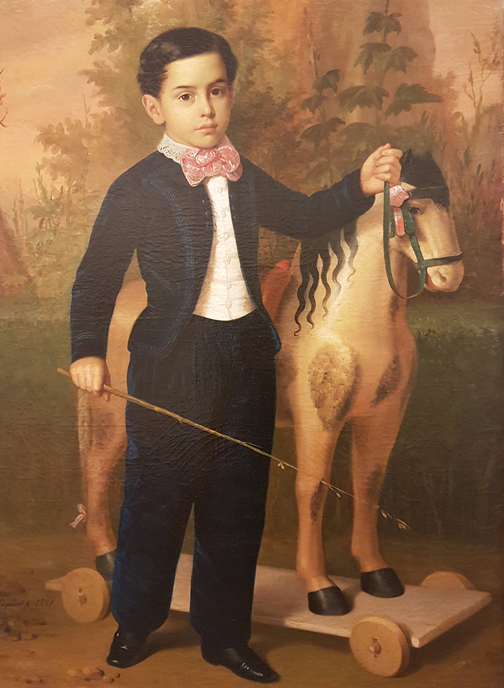 Retrato niño con caballo