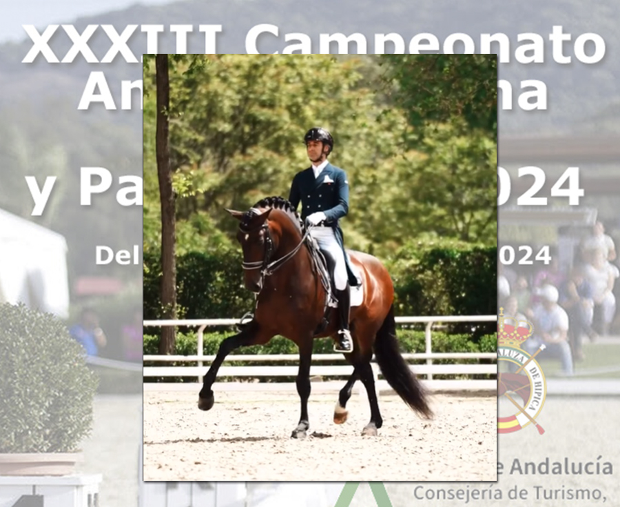 Alejandro Asencio, medalla de oro en el Campeonato de Andalucía de Doma montando a Gaviao Dos Cedros